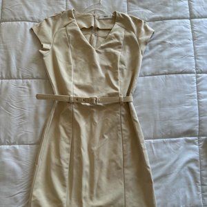 MANGO MNG Beige Business Office Dress, Size S Small